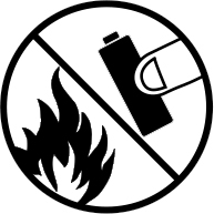 Ne pas jeter au feu icône de sécurité de la batterie