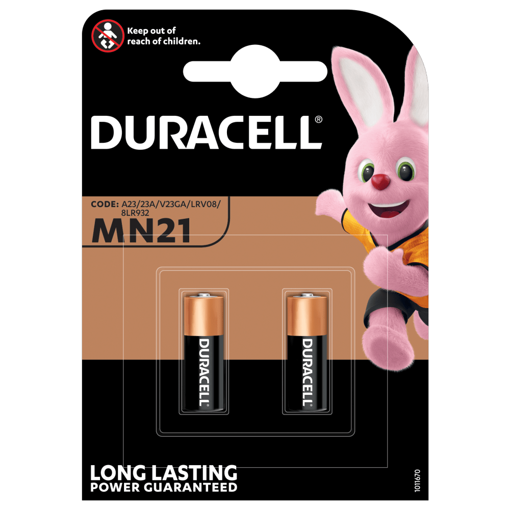 Piles alcalines de spécialité MN21 Duracell de taille 12V en pack de 2 pièces