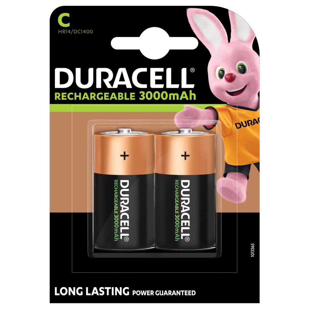 Piles rechargeables Duracell de taille C 3000mAh en pack de 2 pièces
