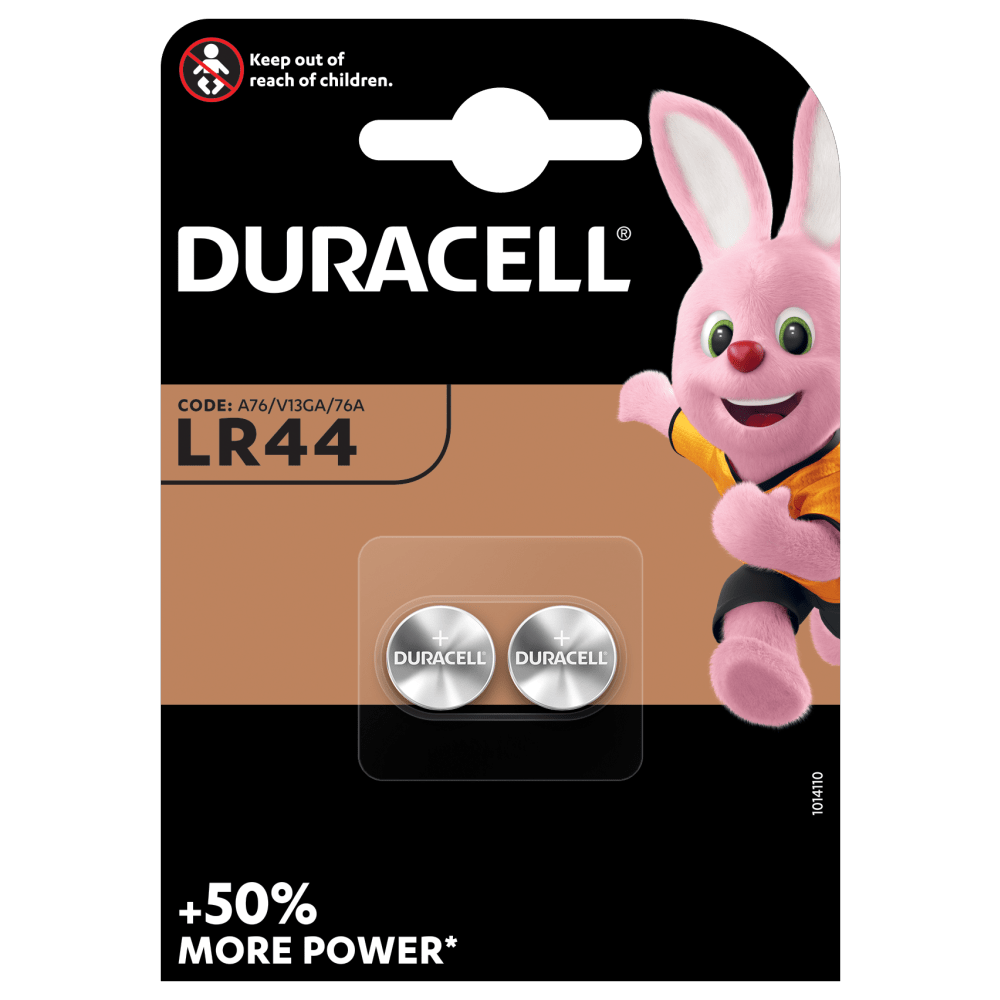 Pile bouton alcaline de taille spéciale LR44 Duracell 1,5 V 2 pièces