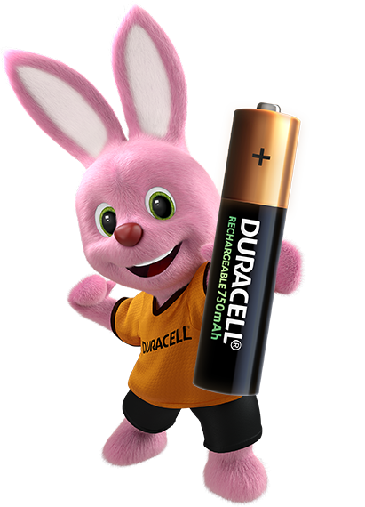 Bunny présente la batterie rechargeable Duracell de taille AAA 750mAh