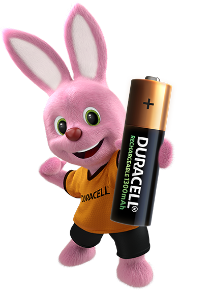 Duracell Bunny présente une batterie rechargeable Duracell AA de 1300 mAh