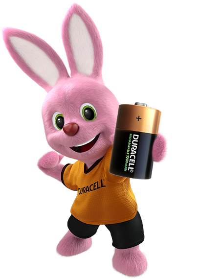 Bunny présente la batterie rechargeable Duracell de taille D 3000mAh