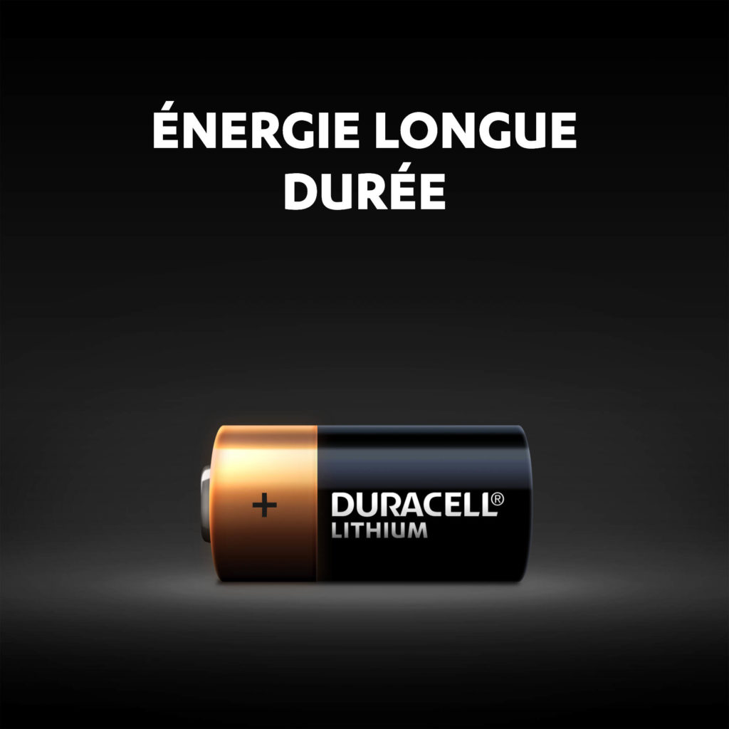 Piles Duracell haute puissance lithium CR2 - énergie longue durée