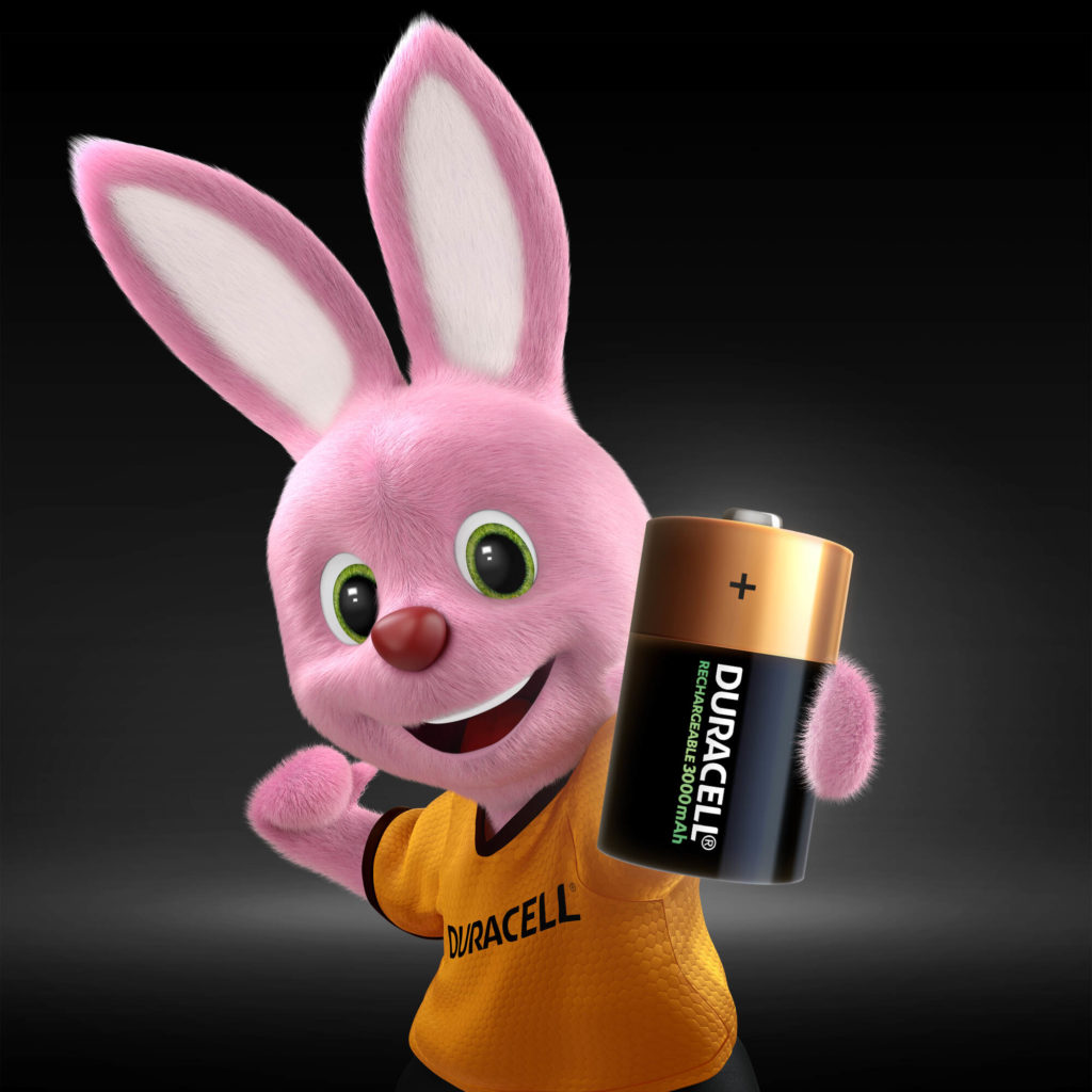 Duracell Bunny présente une batterie rechargeable de taille D 3000mAh