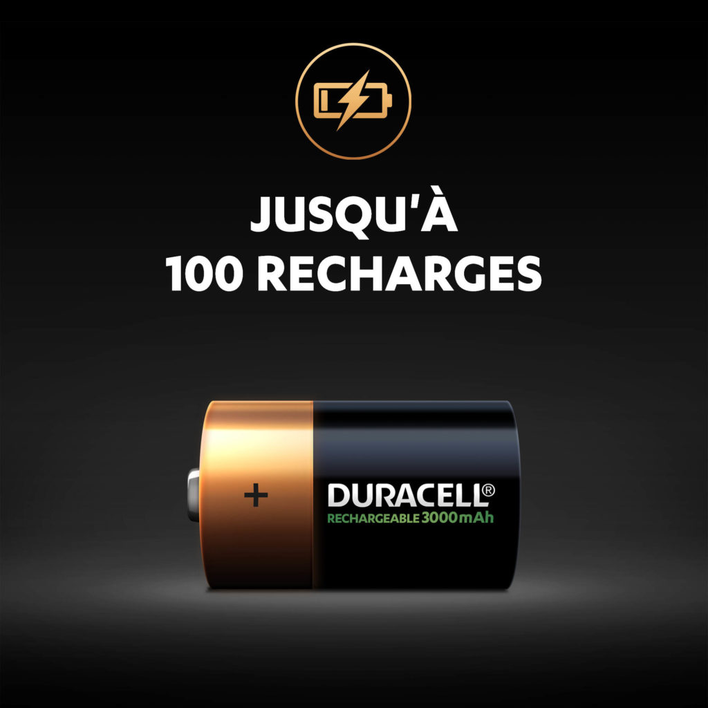 Jusqu'à 100 recharges pour les piles rechargeables Duracell de taille D illustration