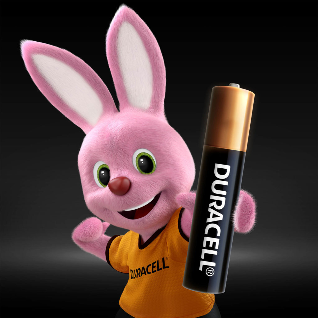 Bunny présente une pile alcaline de type AAAA Duracell Specialty 1.5V