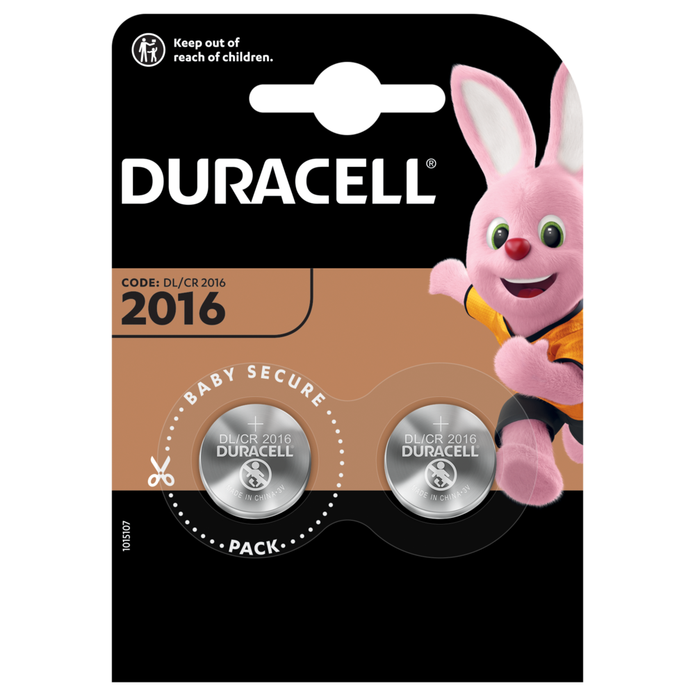 Piles Duracell Specialty Lithium Coin 2016 en pack de 2 pièces