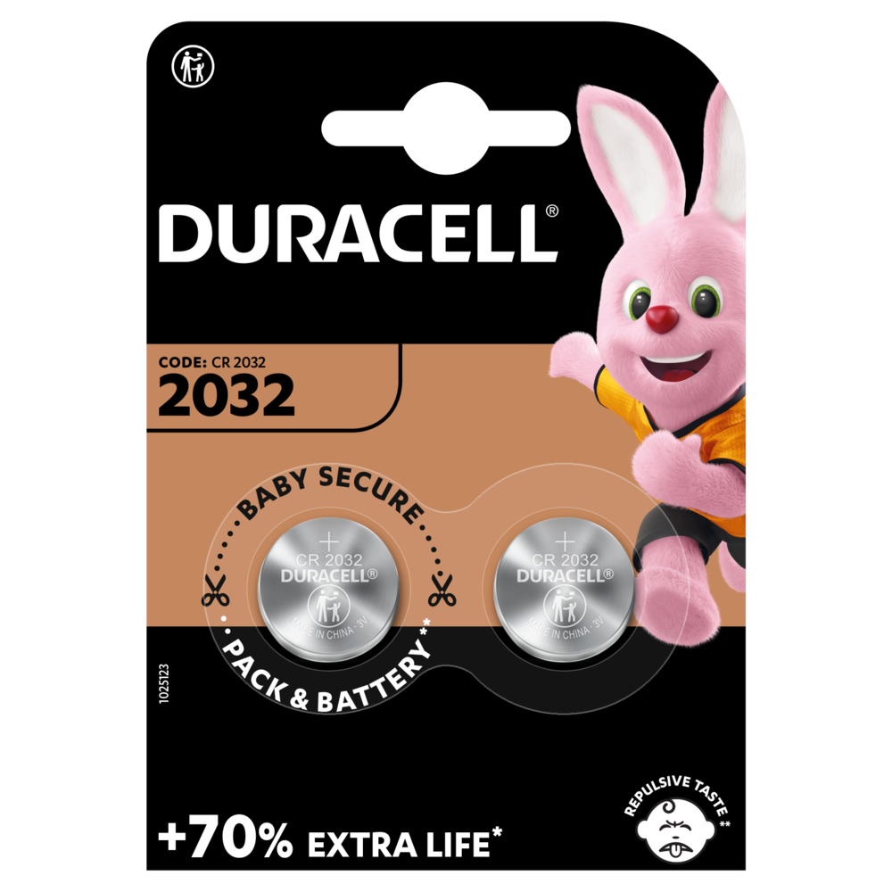 Duracell Piles bouton CR2032 lithium 3 V