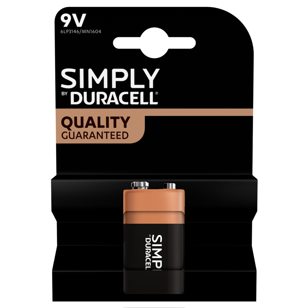 Piles alcalines 9V Duracell Simply - Duracell FR